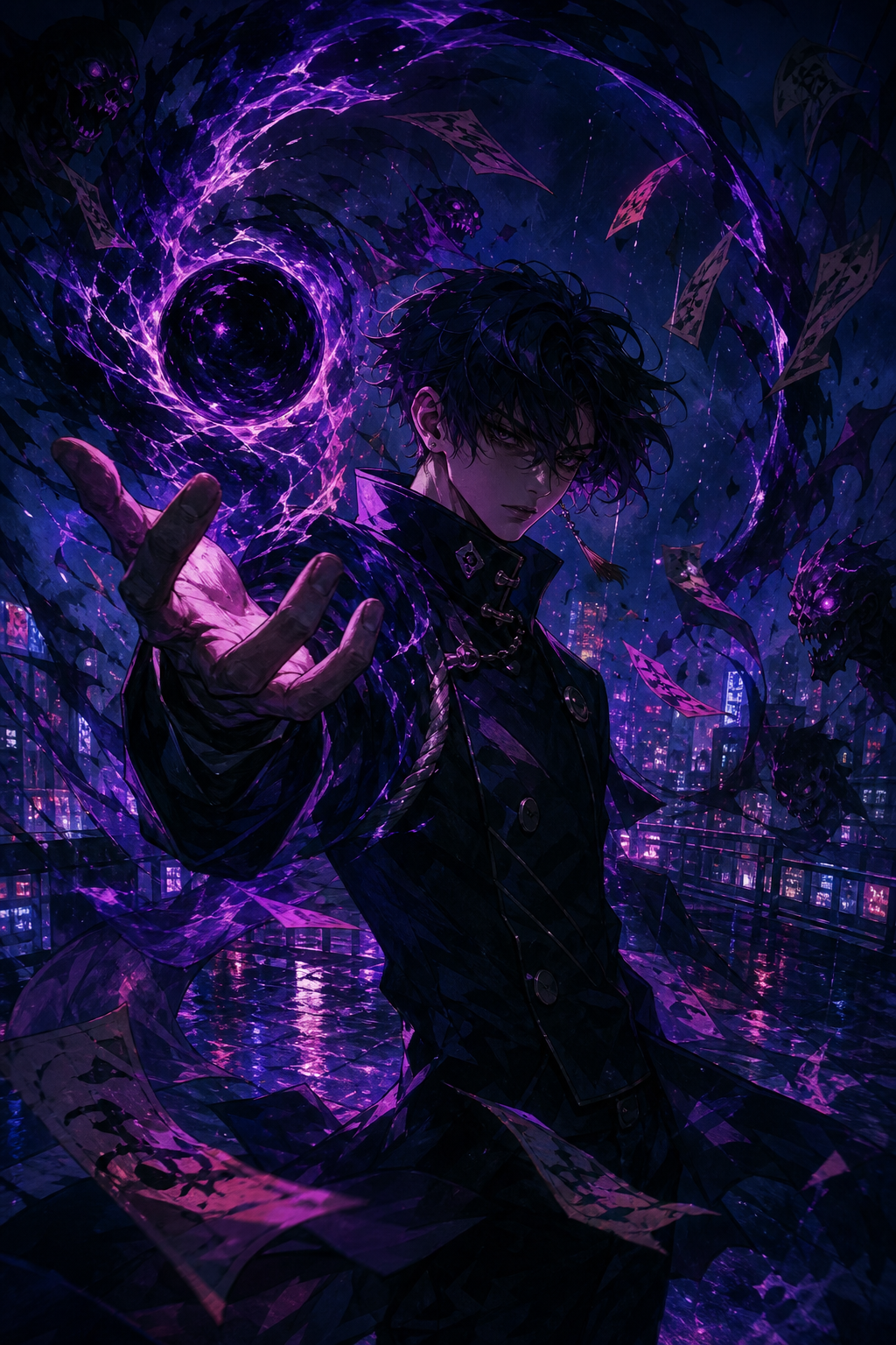 Violet supernatural sorcerer artwork for Jujutsu Kaisen